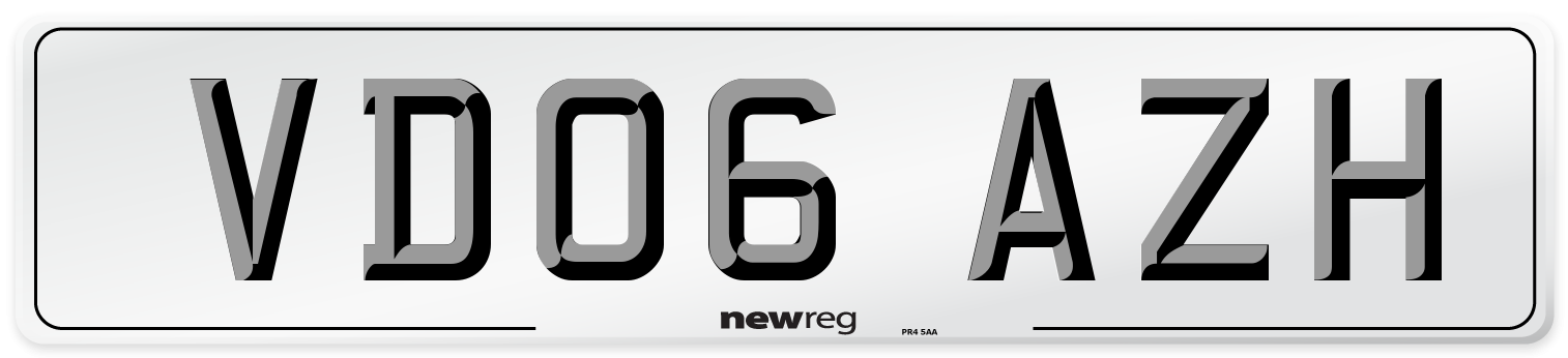 VD06 AZH Number Plate from New Reg
